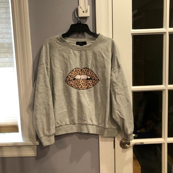 Leapord print lips Sweatshirt - Picture 3 of 8